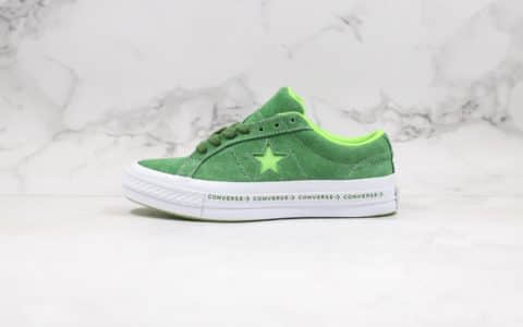 匡威Converse One Star Ox Pinstripe公司级版本木村一星系列苹果绿配色原厂硫化大底正确硅蓝PU软中底 货号：159816C