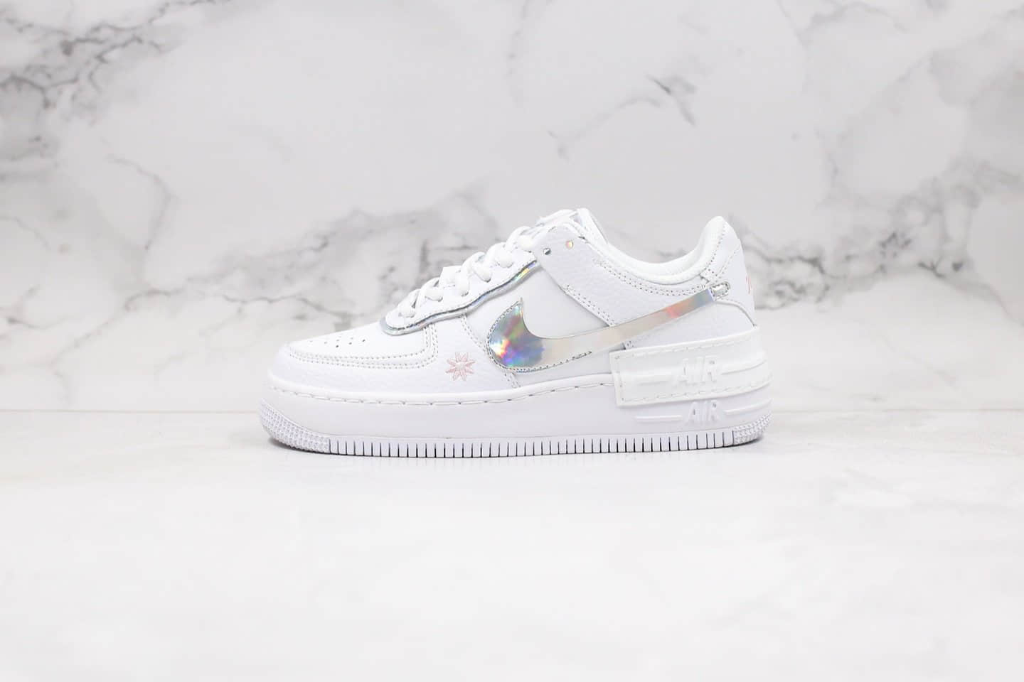 耐克Nike Air Force 1 Shadow纯原版本低帮空军一号马卡龙镭射银钩小花配色原档案数据开发 货号：CK3172-003