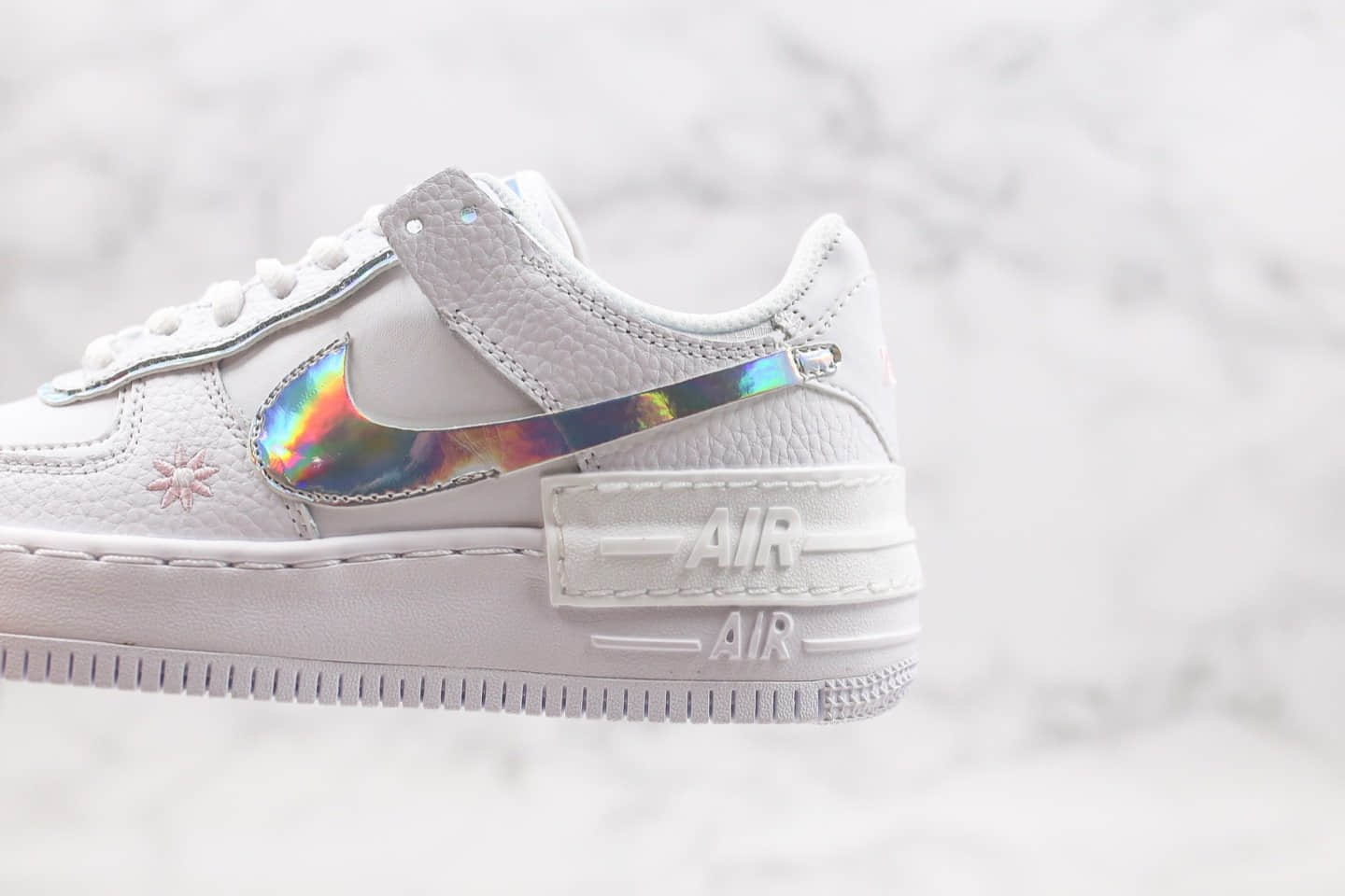 耐克Nike Air Force 1 Shadow纯原版本低帮空军一号马卡龙镭射银钩小花配色原档案数据开发 货号：CK3172-003