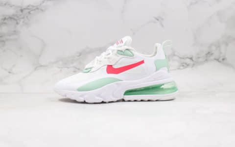 耐克Nike Air Max 270 React纯原版本瑞亚气垫慢跑鞋Max270粉绿色真小潘气垫原盒原标 货号：CV3025-100