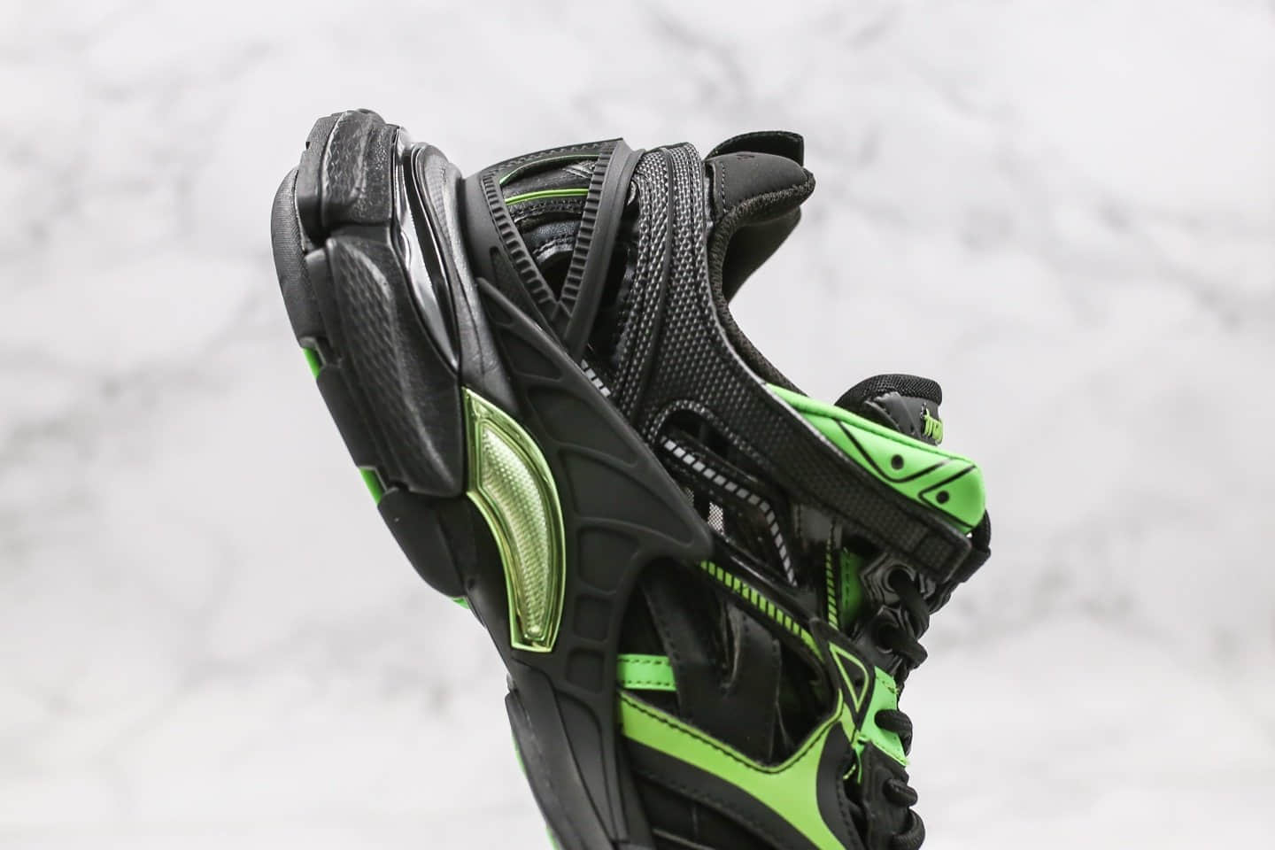 巴黎世家Balenciaga Track 4.0纯原版本复古老爹鞋4代黑绿色内置气垫原盒配件齐全