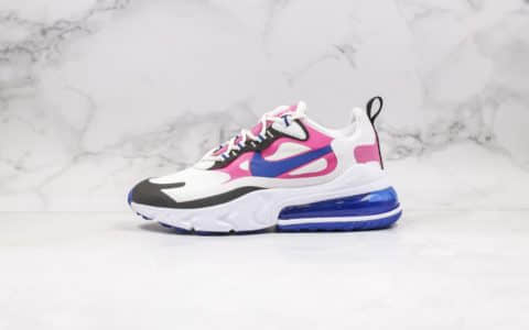 耐克Nike Air Max 270 React纯原版本气垫慢跑鞋Max270蓝粉色原厂小潘气垫搭载高弹MD大底 货号：CI3899-100