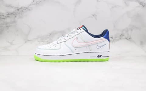 耐克Nike Air Force 1 L ow Outside The L ines纯原版本低帮空军一号皱皮小亡灵节白蓝绿色内置气垫原档案数据开发 货号：CV2421-100