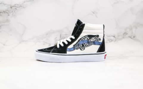 万斯Vans Sk8-Hi 2020款公司级版本高帮字母印花滑板图案黑白蓝色原厂硫化大底内置钢印 货号：VN0A391FTY9