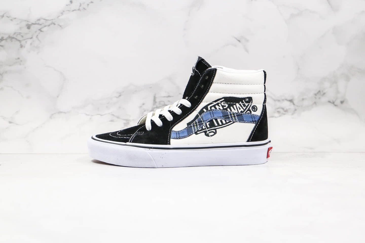 万斯Vans Sk8-Hi 2020款公司级版本高帮字母印花滑板图案黑白蓝色原厂硫化大底内置钢印 货号：VN0A391FTY9