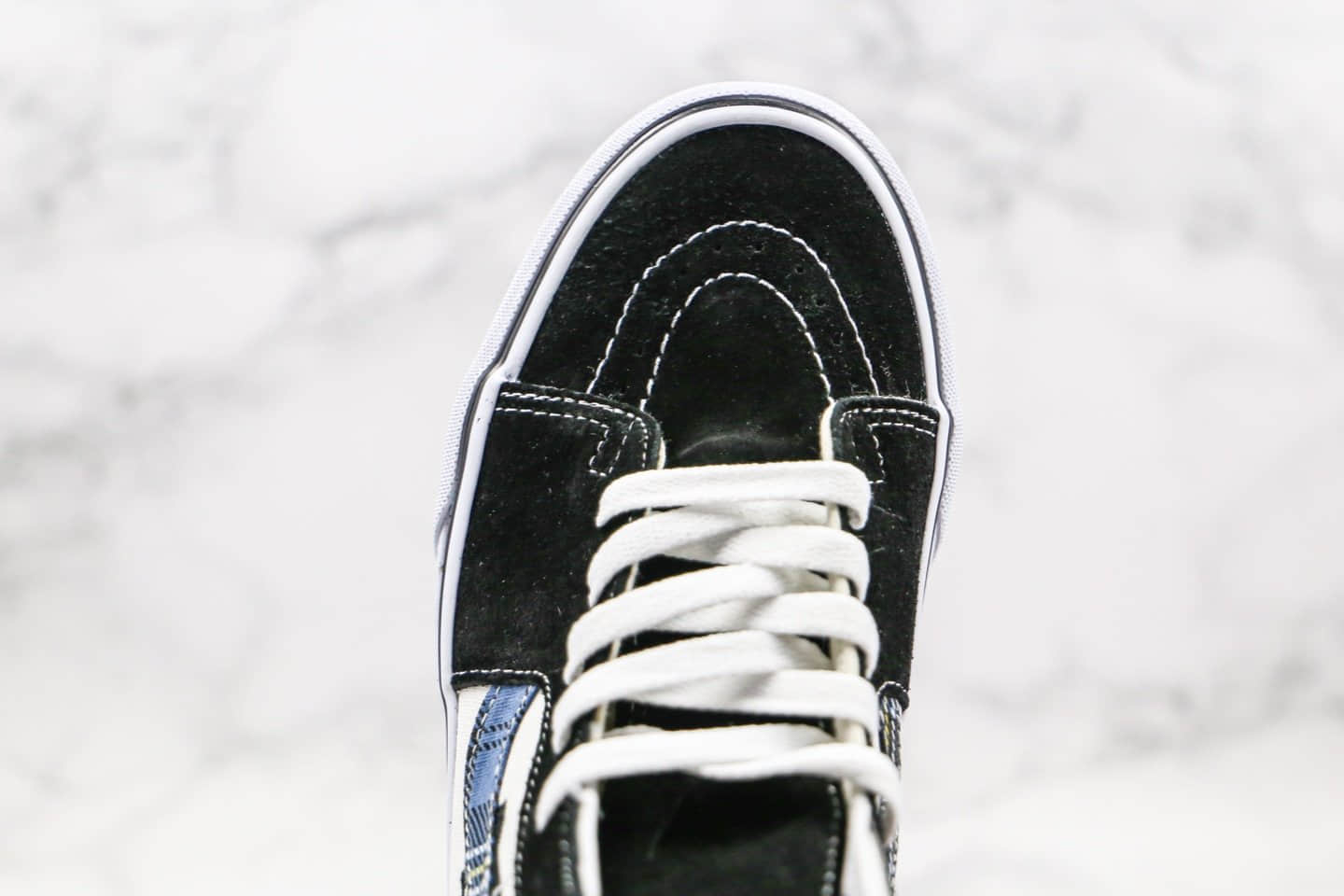 万斯Vans Sk8-Hi 2020款公司级版本高帮字母印花滑板图案黑白蓝色原厂硫化大底内置钢印 货号：VN0A391FTY9