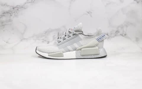 阿迪达斯Adidas NMD R-1 V2纯原版本爆米花NMD白灰色原楦头纸板打造正确鞋面材质 货号：FW5328