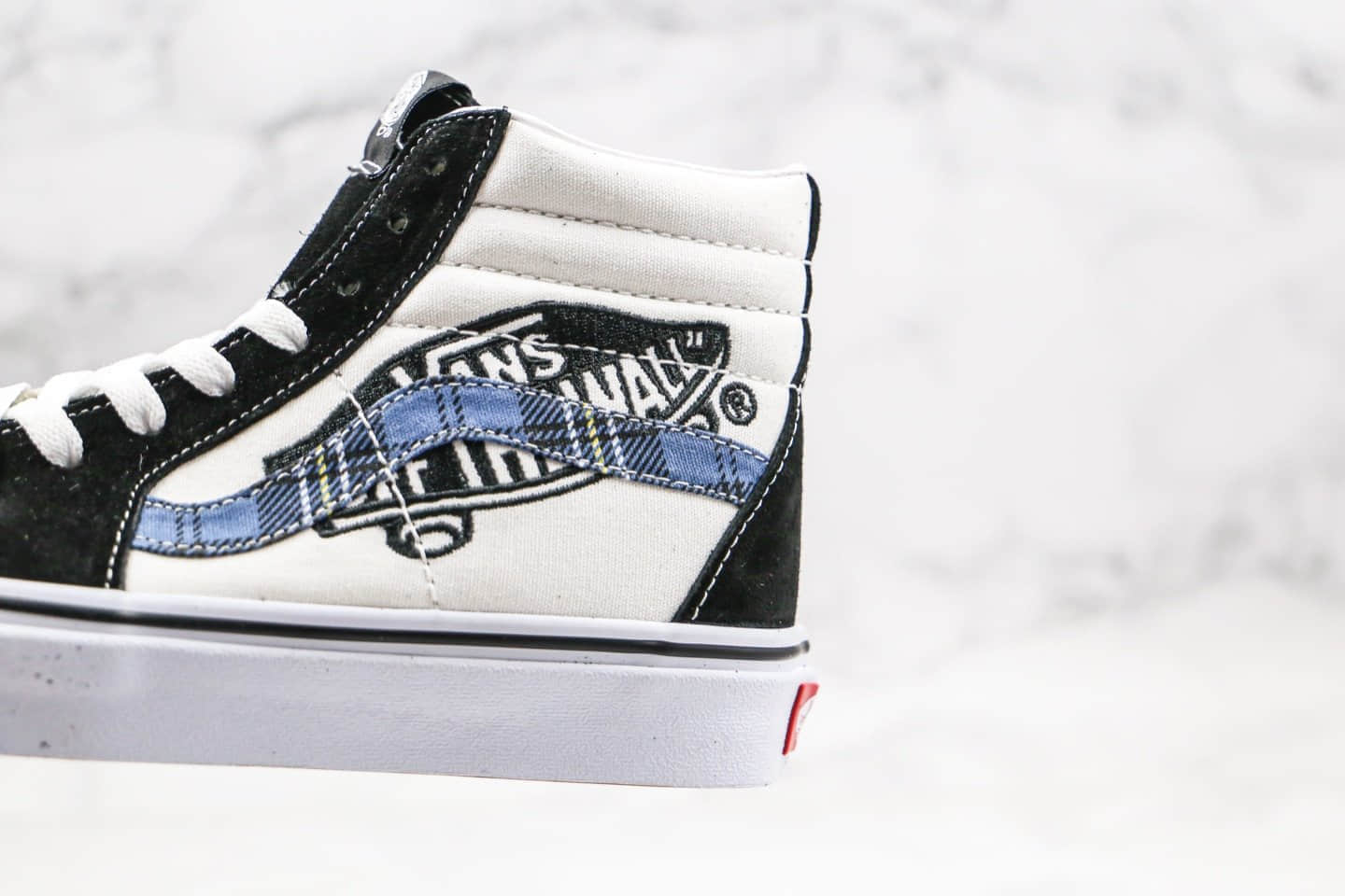 万斯Vans Sk8-Hi 2020款公司级版本高帮字母印花滑板图案黑白蓝色原厂硫化大底内置钢印 货号：VN0A391FTY9