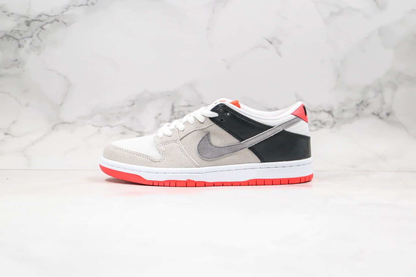 耐克Nike Dunk SB Low Pro ISO纯原版本低帮DUNK板鞋灰黑红色红外线配色内置Zoom气垫原鞋一比一开模打造 货号：CD2563-004