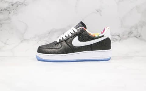 耐克Nike Air Force 1 Low 07 PRM纯原版本低帮空军一号鼠年限定铜钱黑色皮革剪纸配色内置气垫原盒原标 货号：CU8870-118