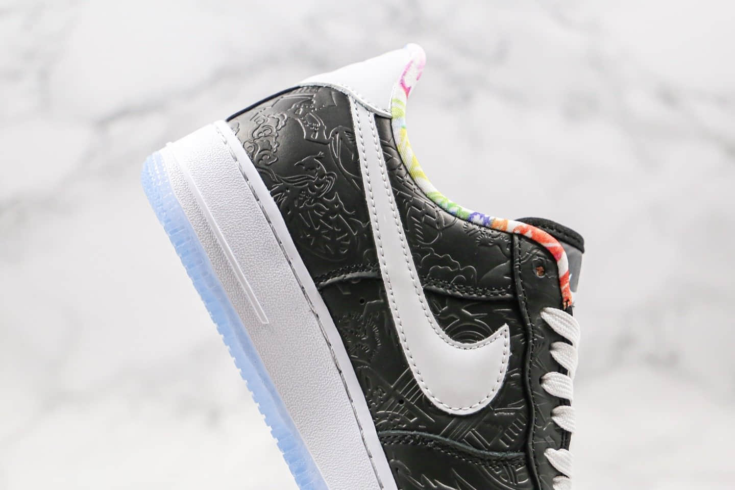 耐克Nike Air Force 1 Low 07 PRM纯原版本低帮空军一号鼠年限定铜钱黑色皮革剪纸配色内置气垫原盒原标 货号：CU8870-118