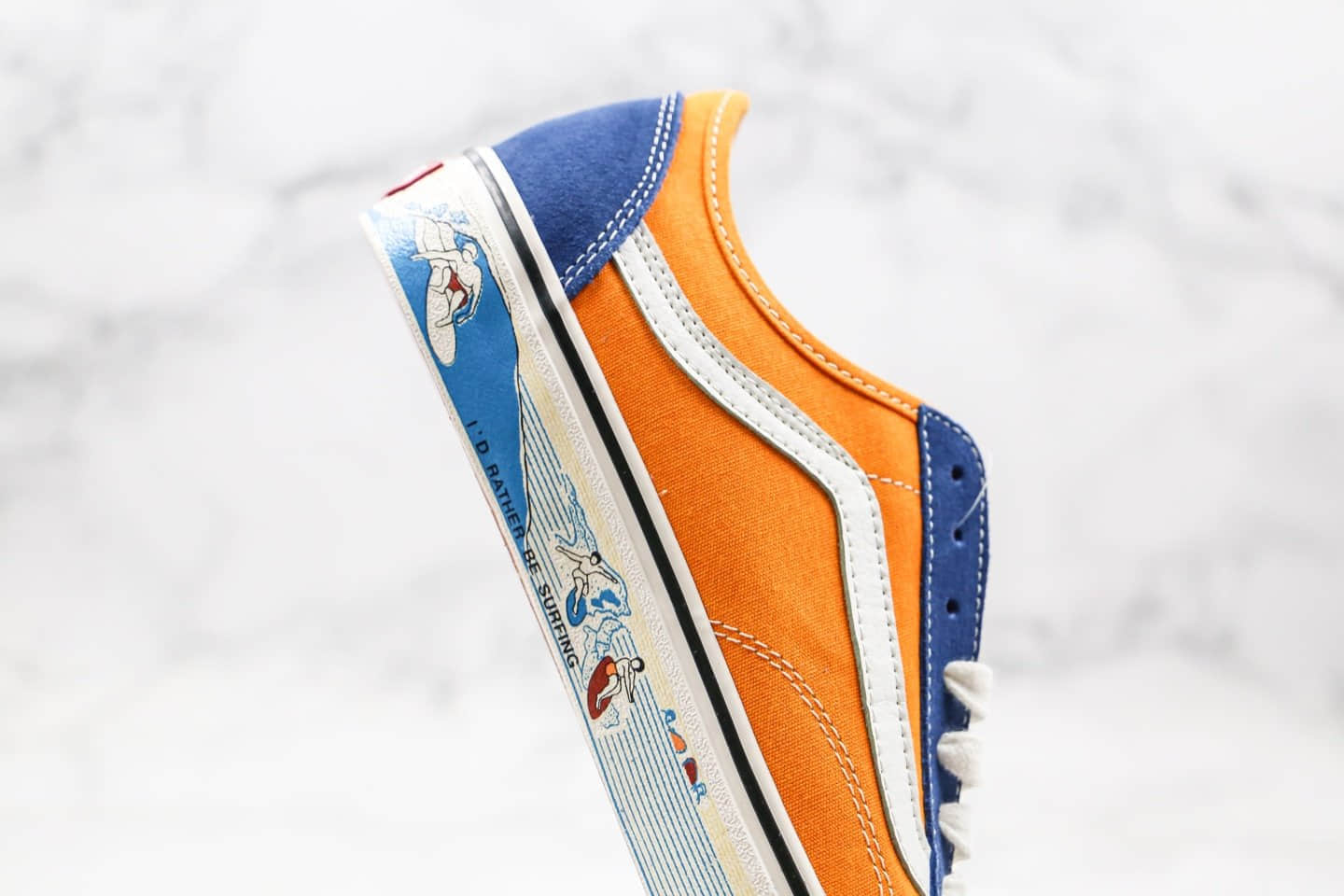 万斯Vans Style 36公司级版本半月包头杀人鲸冲浪印花黄蓝色原厂硫化大底原盒原标