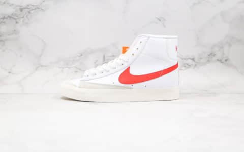 耐克Nike Blazer Mid Vintage Lucid Green 1977 QS纯原版本高帮开拓者皮面白红色原厂后跟定型正确细节处理 货号：BQ6806-600