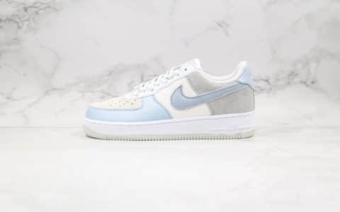 耐克Nike Air Force 1 07 LV8 2 Blue White纯原版本低帮空军一号冰蓝灰蓝色内置气垫原楦头纸板打造 货号：AO2425-400