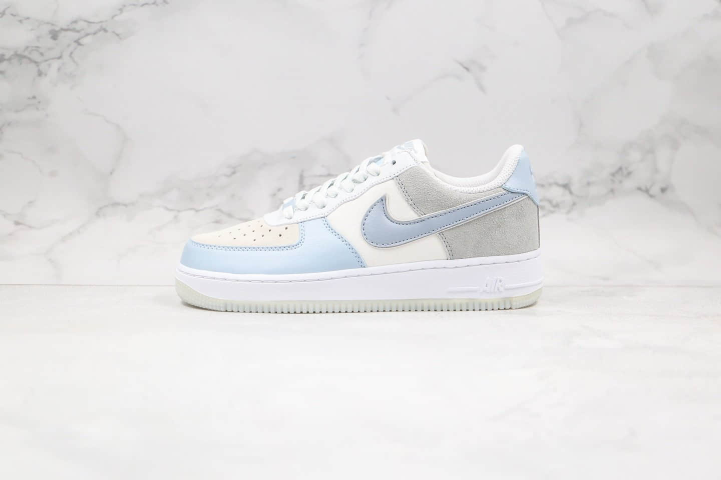 耐克Nike Air Force 1 07 LV8 2 Blue White纯原版本低帮空军一号冰蓝灰蓝色内置气垫原楦头纸板打造 货号：AO2425-400