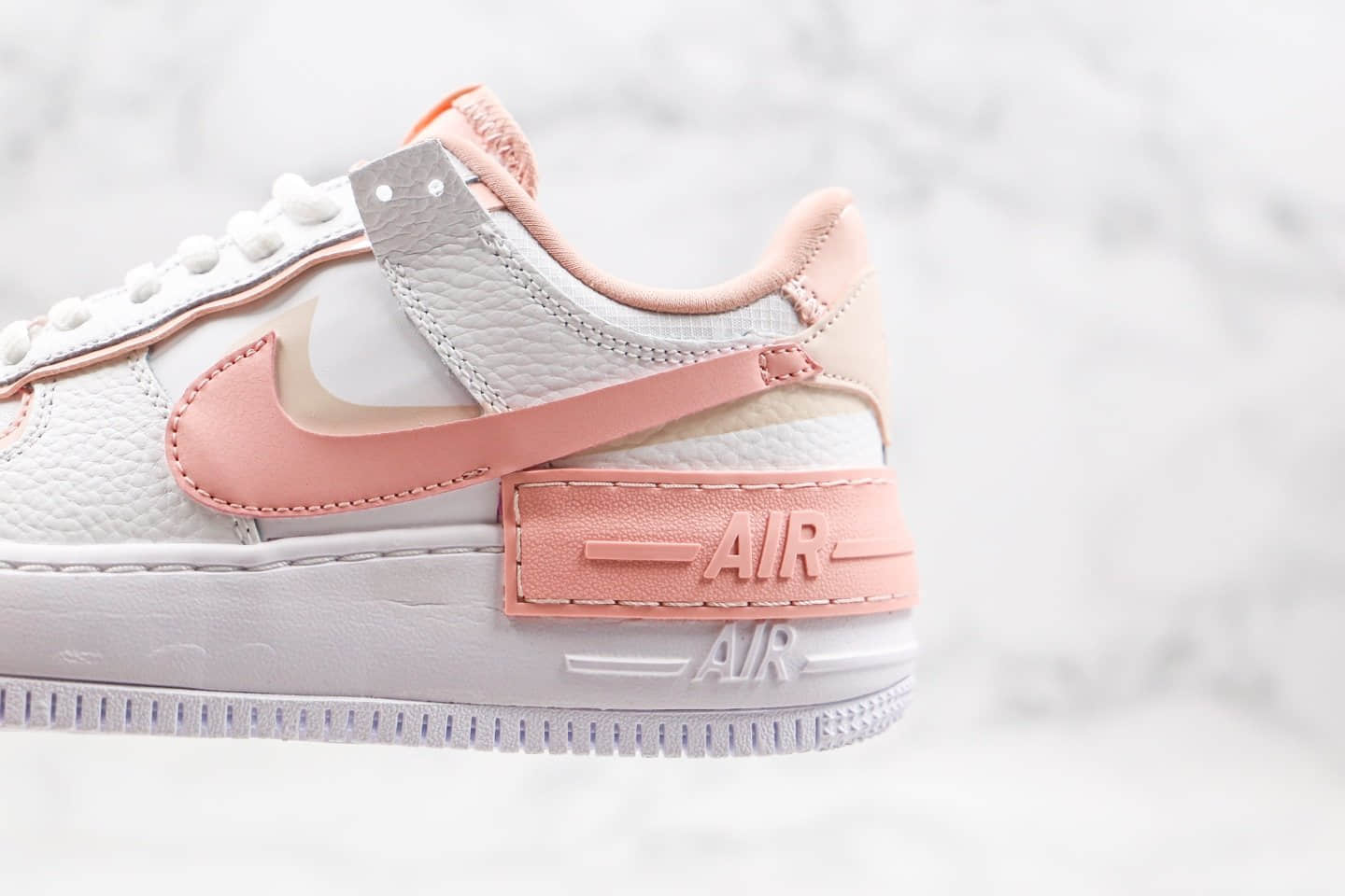 耐克Nike Air Force 1 Shadow公司级版本空军一号解构小红书ins爆款粉白配色正确模具大底 货号：CQ9503-100