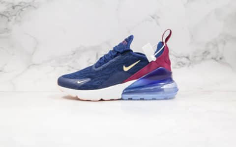 耐克Nike Air Max 270公司级版本气垫跑鞋蓝紫酒红配色原底气垫 货号：AH6789-402