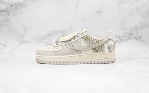 耐克Travis Scott X Nike Air Force 1 Low公司级版本空军一号TS联名拼接灰色涂鸦配色内置全掌气垫 货号：CN2405-902