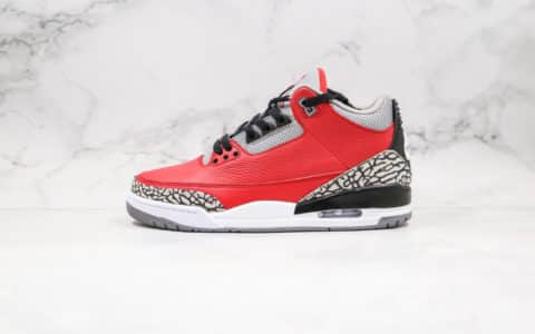 乔丹Air Jordan 3 SE Red Cement纯原版本红水泥配色爆裂纹AJ3正确皮革鞋面原厂后跟定型 货号：CK5692-600