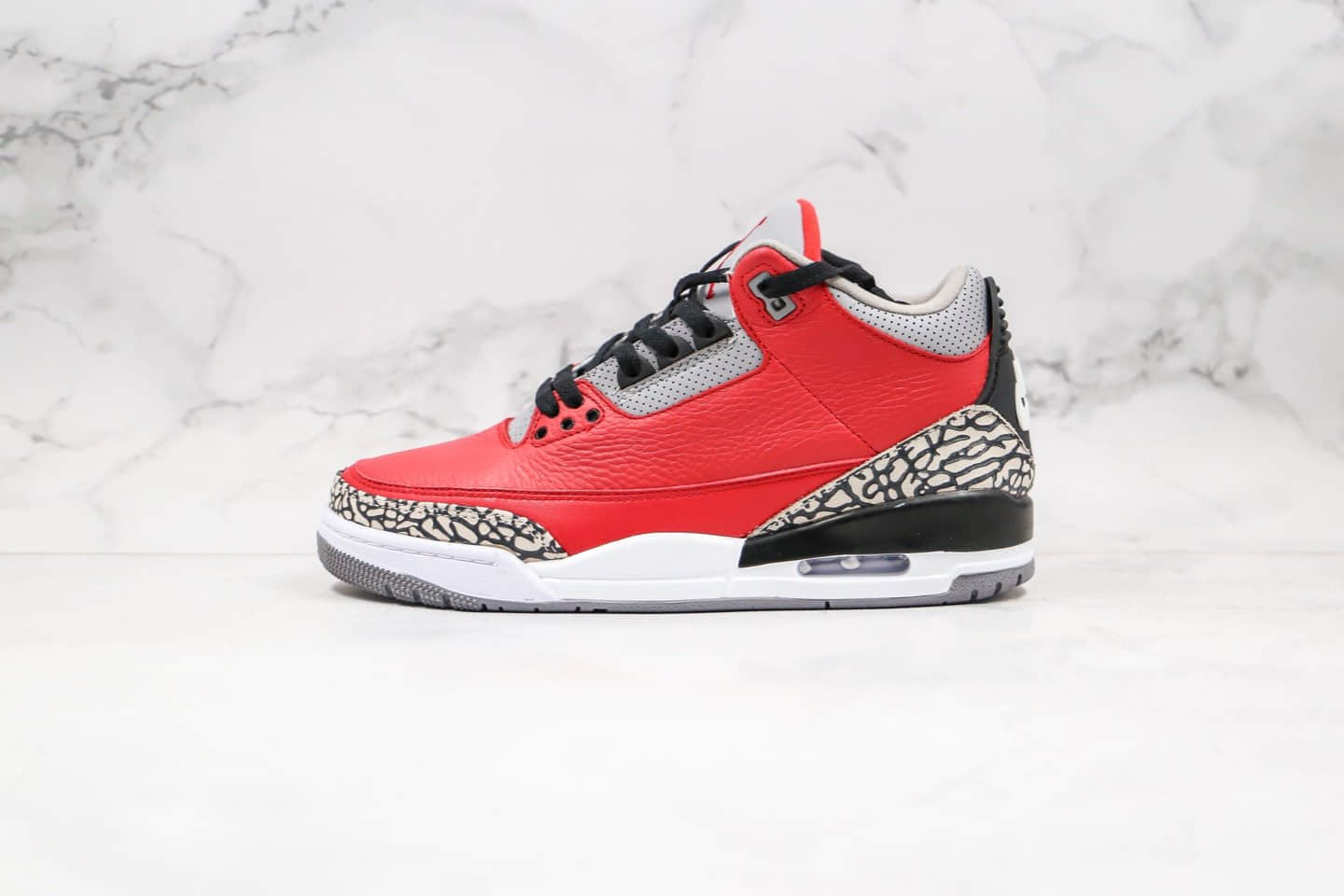 乔丹Air Jordan 3 SE Red Cement纯原版本红水泥配色爆裂纹AJ3正确皮革鞋面原厂后跟定型 货号：CK5692-600