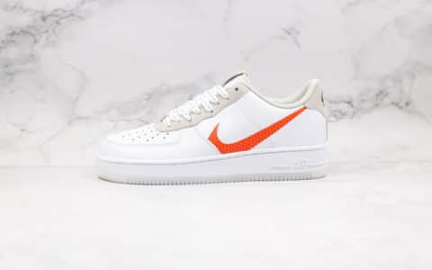 耐克Nike Air Force 1 Low LV8 White Orange纯原版本低帮空军一号白橙大钩子原档案数据开发内置气垫 货号：CD0888-100