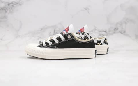 匡威CONVERSE CHUCK 70S OX公司级版本豹纹拼接黑白色原厂硫化大底原盒原标正确鞋面材质