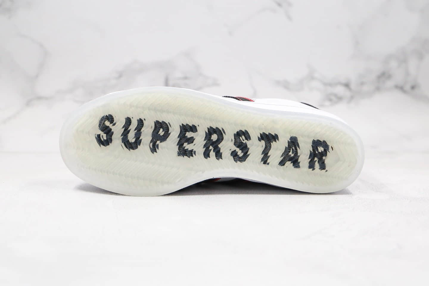 阿迪达斯Adidas Super Star W纯原版本三叶草贝壳头板鞋白黑红原档案数据开发正确硅蓝中底 货号：FW6593