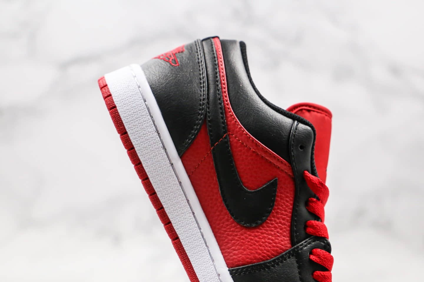 乔丹Air Jordan 1 Low纯原版本低帮AJ1黑红禁穿正确LOGO刺绣原盒原标 货号：553558-610