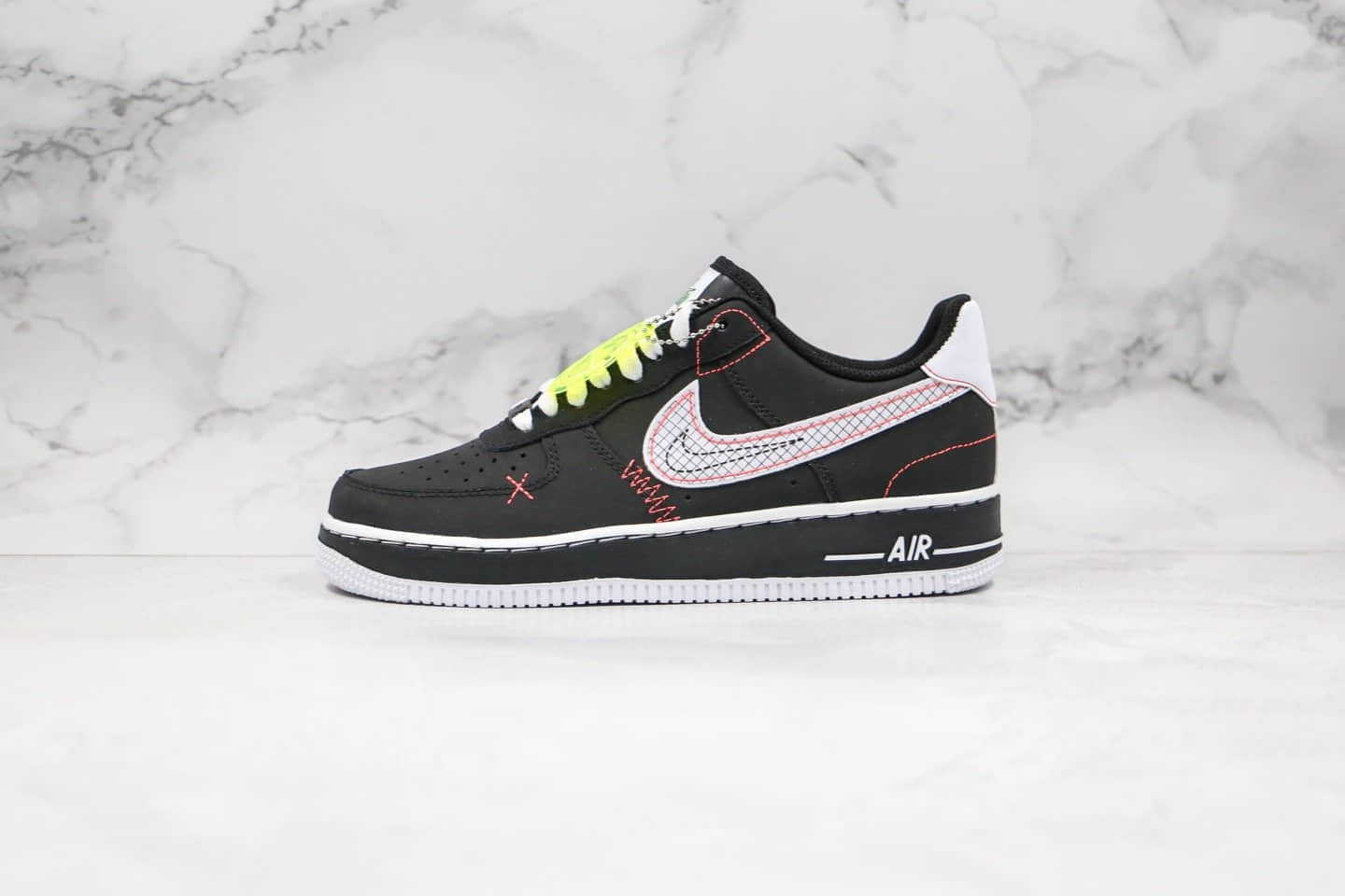 耐克Nike Air Force 1'07 Paranoise纯原版本低帮空军一号权志龙二代黑红手稿配色内置气垫原鞋开发 货号：CU6646-001