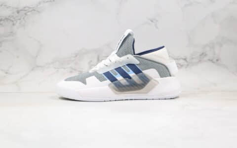 阿迪达斯Adidas neo PLAY9TIS 2.0纯原版本三条纹NEO高帮板鞋灰白蓝色原盒原标原档案数据开发 货号：EF0636