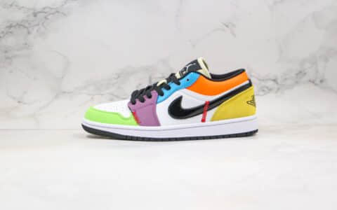 乔丹AIR JORDAN 1 LOW SE Lightbulb纯原版本低帮AJ1炫彩彩虹色内置气垫原盒原标 货号：CZ3572-104