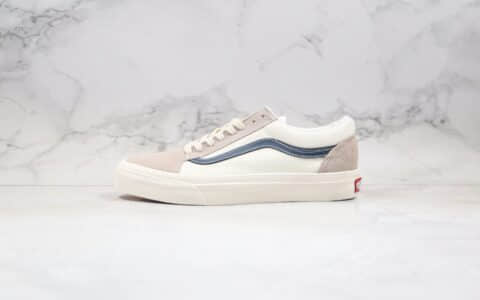 万斯Vans Old Skool Color Theory公司级版本低帮麂皮系列帆布鞋米白藏蓝色原厂硫化大底原盒原标