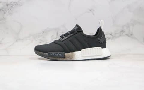 阿迪达斯adidas NMD R1纯原版本爆米花跑鞋黑白色拼色内置真Boost缓震大底原楦头纸板打造 货号：EF5861