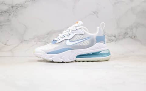 耐克Nike React Air Max 270V2纯原版本半掌气垫鞋Max270二代浅蓝色原盒原标真小潘气垫 货号：CT1265-100