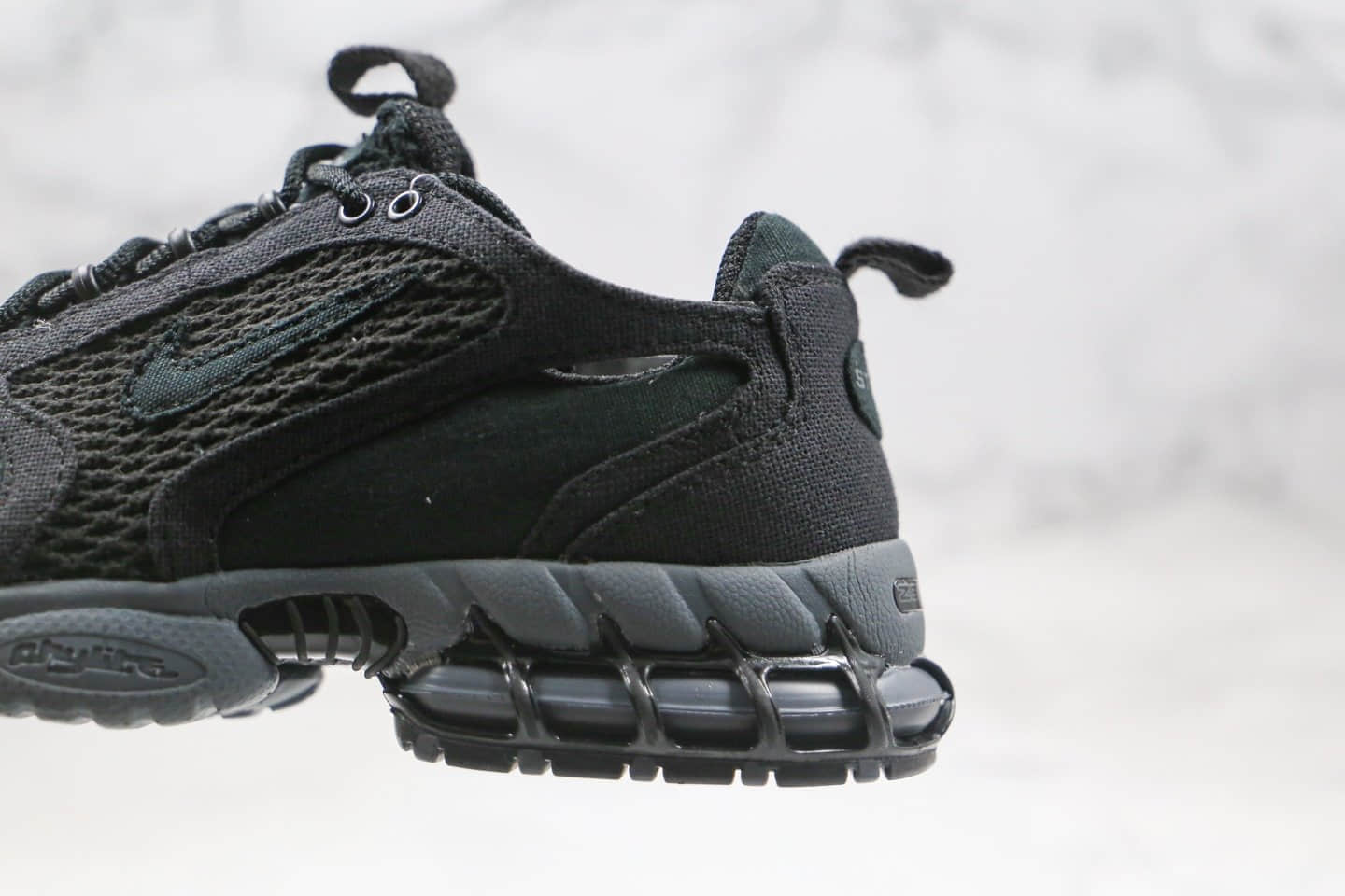 耐克Nike Air Zoom Spiridon Caged 2 x Stussy纯原版本斯图西联名款复古气垫鞋黑色原鞋开模一比一打造 货号：CQ5486-001