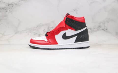 乔丹Air Jordan 1 WMNS Satin Snake纯原版本高帮黑红色丝绸蛇纹芝加哥AJ1正确后跟定型 货号：CD0461-601