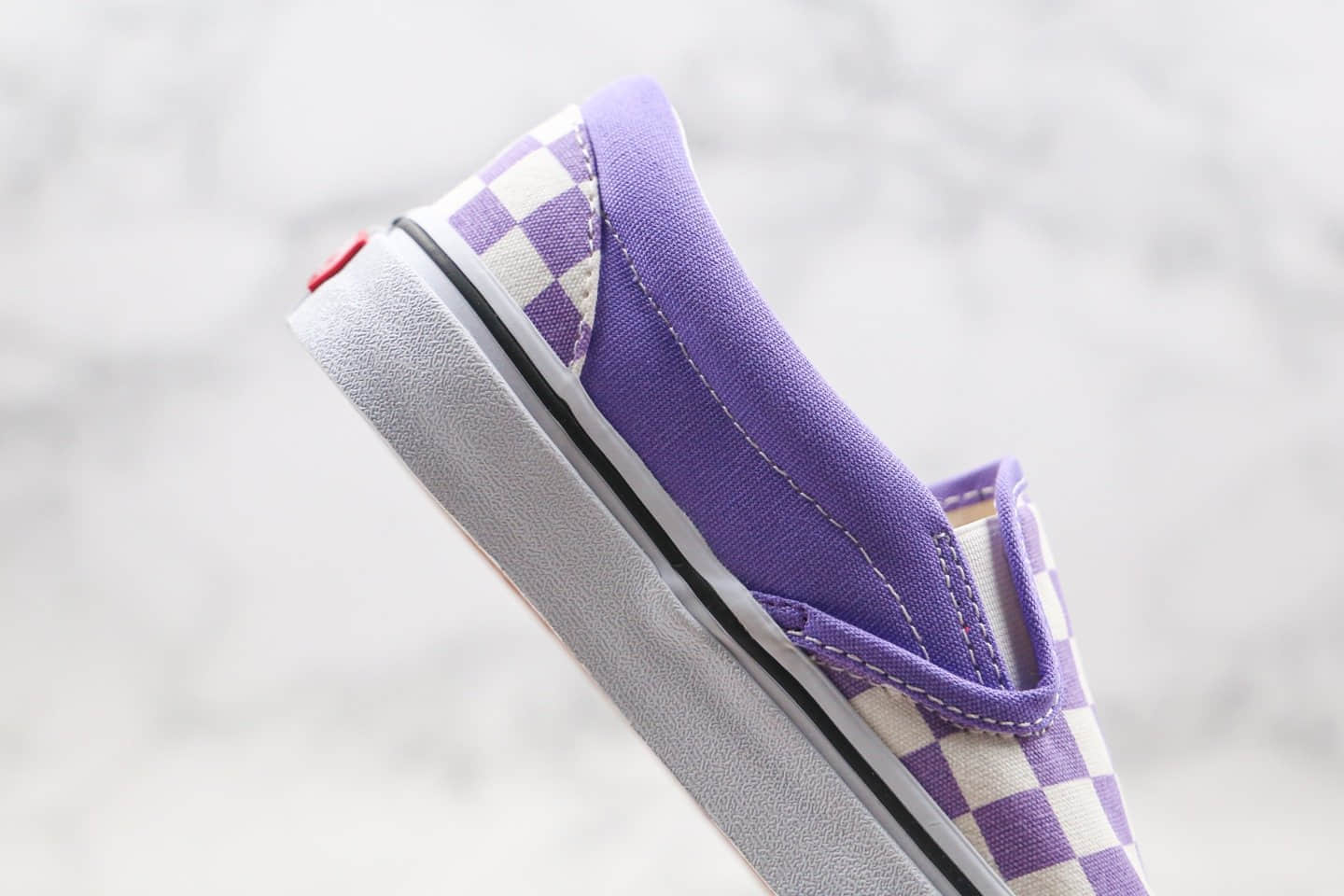 万斯Vans Authentic公司级版本棋盘格一脚蹬帆布鞋香芋紫色原楦开发正确硫化版本