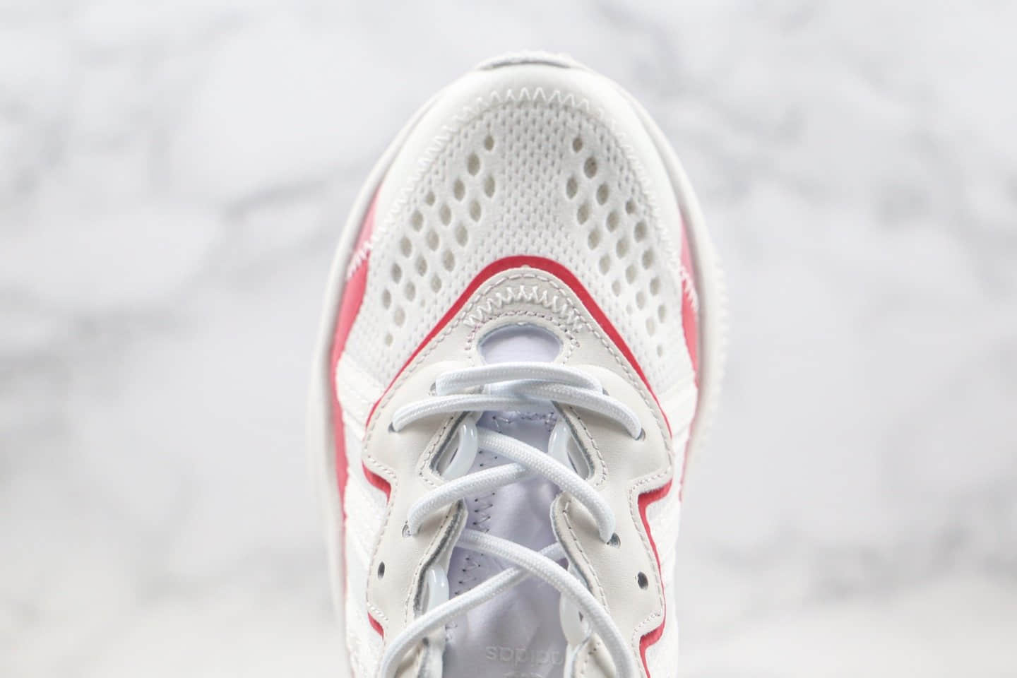 阿迪达斯adidas Ozweego adiprene公司级版本复古水管老爹鞋白红色正确原楦楦原纸版开发 货号：EF4284