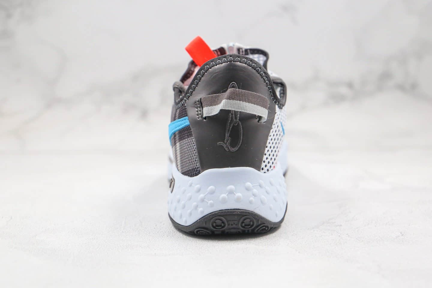 耐克Nike PG 4 EP纯原版本泡椒战靴保罗乔治4代篮球鞋灰蓝色格纹原楦原纸版开发数据MD组合大底 货号：CD5082-002