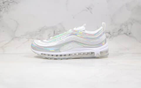 耐克Nike Air Max 97 Opalescent纯原版本子弹头气垫鞋珍珠炫彩配色内置全掌气垫正确鞋面卡色 货号：CU8872-196