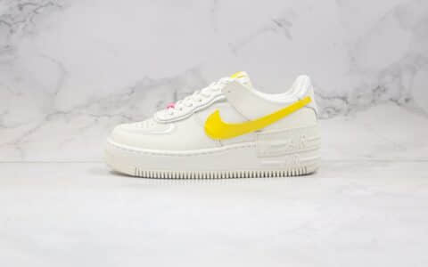 耐克Nike WMNS Air Force 1 Shadow纯原版本空军一号马卡龙系列乳白黄色原盒配件原楦头纸板打造 货号：CZ0375-100