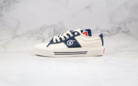 万斯Vans Vault OG Sid LX公司级版本低帮日系V蓝白色帆布鞋正确鞋面卡色原厂硫化大底 货号：VN0A4U13XEQ