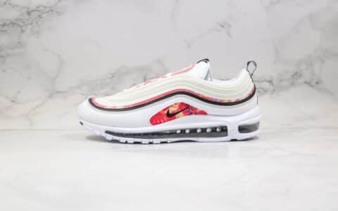 耐克Nike Air Max 97纯原版本子弹头气垫鞋全新炫彩图案红黄蓝色内置真实气垫 货号：CU4731-100