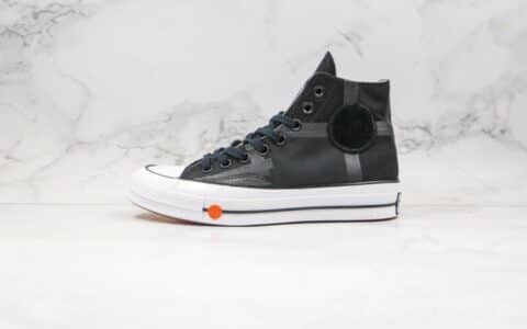 匡威Converse Chuck 70 x ROKIT联名款公司级版本尼龙帆布拼接黑色高帮帆布鞋原厂硫化大底