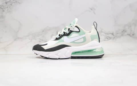 耐克Nike Air Max 270V2 React纯原版本半掌气垫跑步鞋米白绿黑色内置真小潘气垫原盒原标 货号：CI3899-001