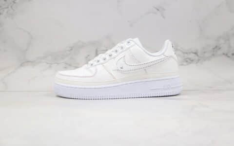 耐克Nike Air Force 1 Low纯原版本低帮空军一号虚线小剪刀撕撕乐帆布鞋内置气垫原楦头纸板打造 货号：CJ1650-101