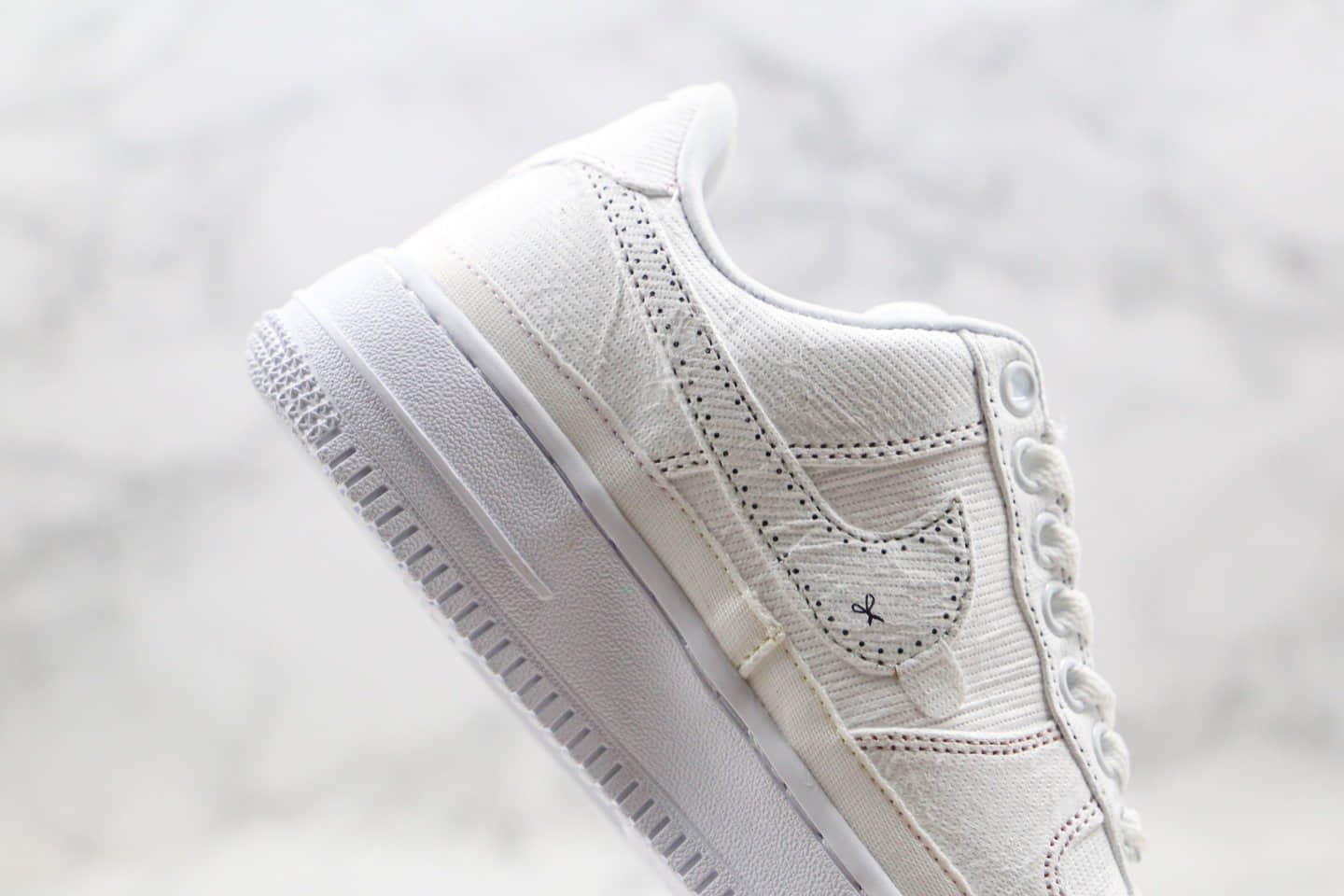 耐克Nike Air Force 1 Low纯原版本低帮空军一号虚线小剪刀撕撕乐帆布鞋内置气垫原楦头纸板打造 货号：CJ1650-101