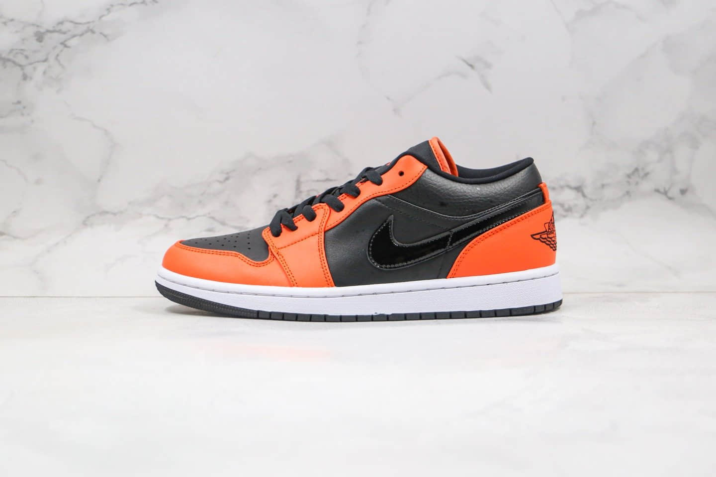 乔丹Air Jordan 1 Low纯原版本低帮AJ1黑扣碎黑橙色内置气垫正确后跟定型原厂头层皮革鞋面 货号：CK3022-008