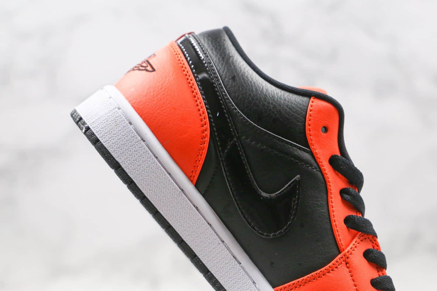 乔丹Air Jordan 1 Low纯原版本低帮AJ1黑扣碎黑橙色内置气垫正确后跟定型原厂头层皮革鞋面 货号：CK3022-008