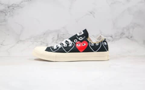 匡威PLAY COMME des GARÇONS x CONVERSE Chuck Taylor公司级版本川久保玲联名款低帮黑色小红心原厂硫化大底原楦头纸板打造